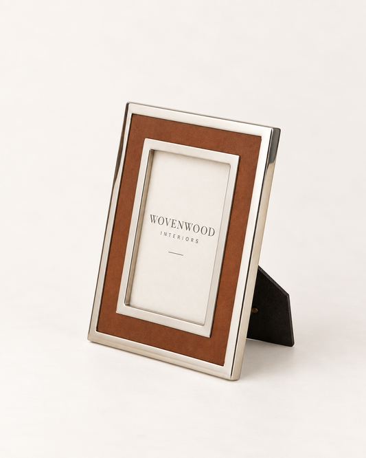 The Langley Nickel & Leather Frame | 5 x 7