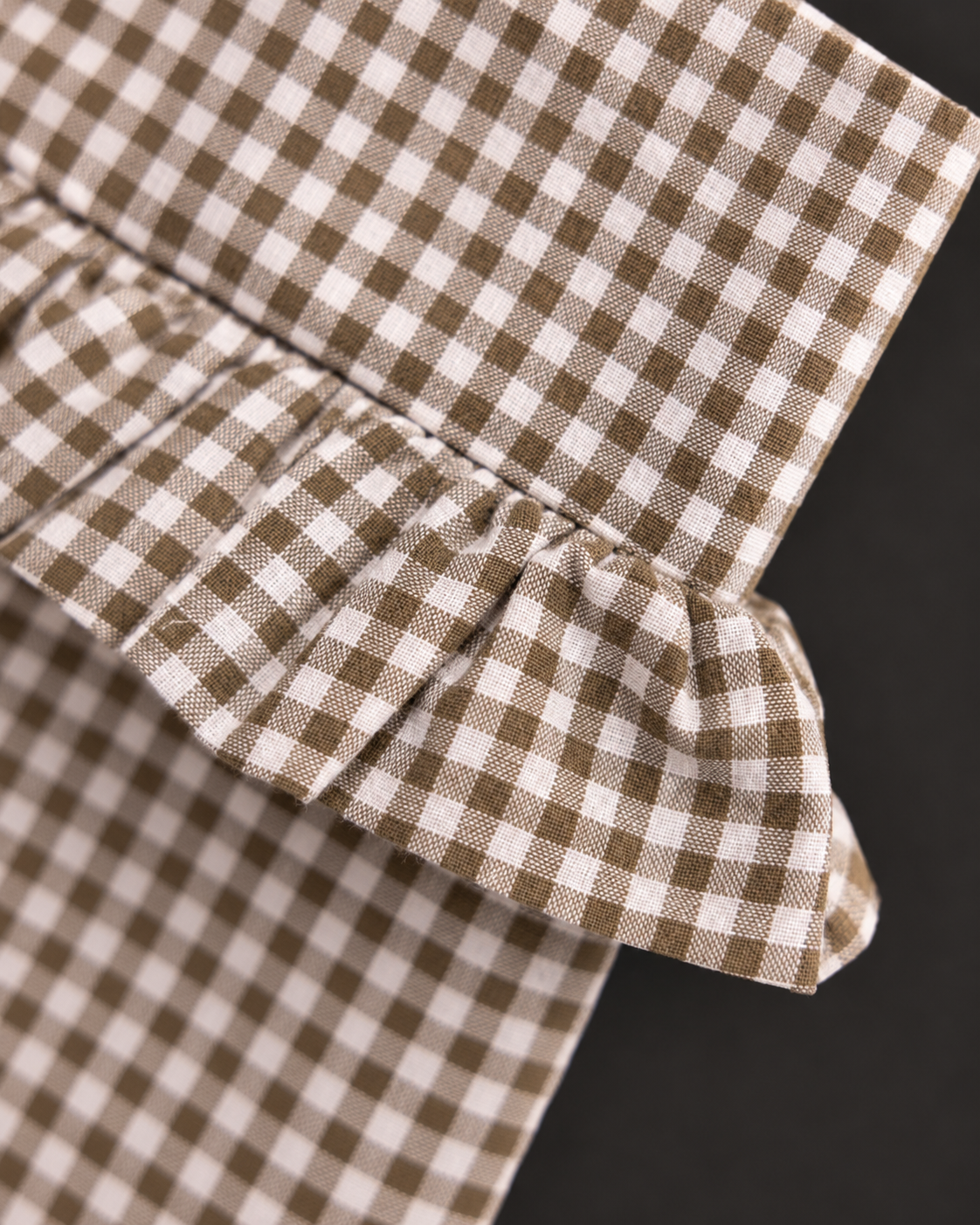 Olive Gingham Christmas Stocking