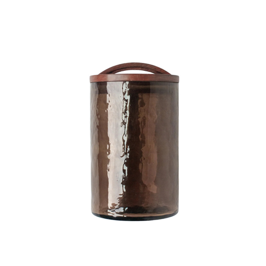 Oliver Glass Canister L | Brown