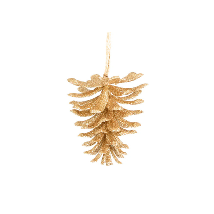 Gold Glitter Pinecone Ornament