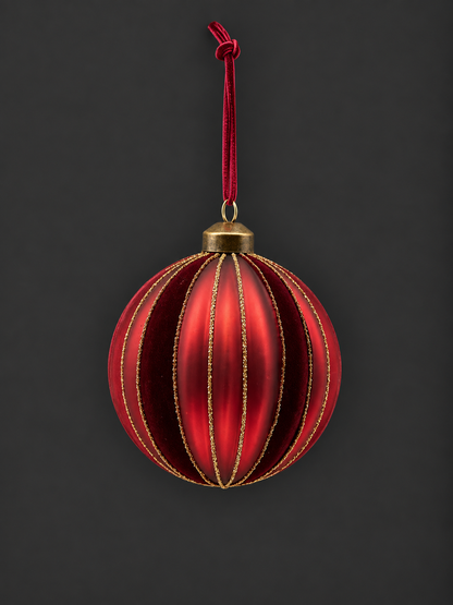 Burgundy Stripe Bauble