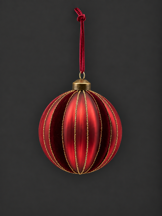 Burgundy Stripe Bauble