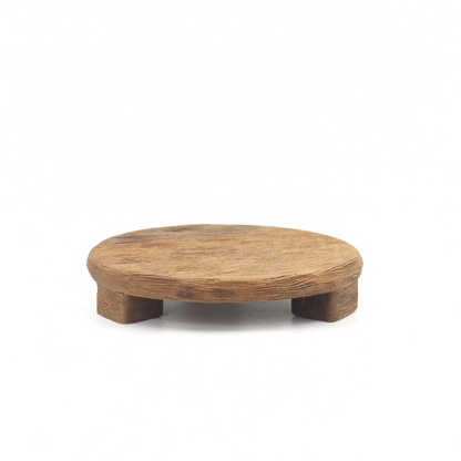 Round Wood Carved Pedestal