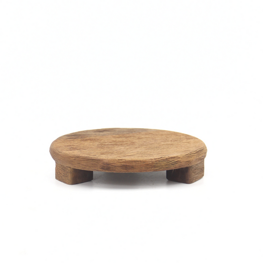 Round Wood Carved Pedestal