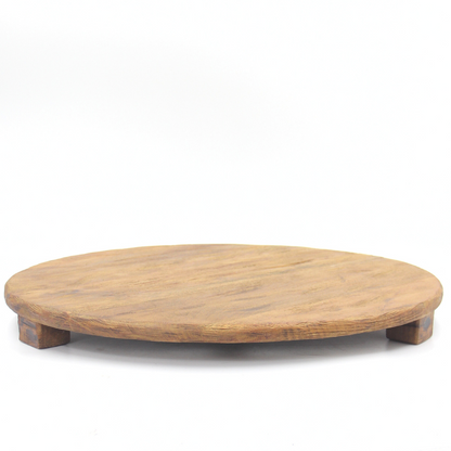 Round Wood Carved Pedestal
