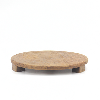 Round Wood Carved Pedestal