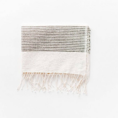 Riviera Striped Cotton Hand Towel | Charcoal