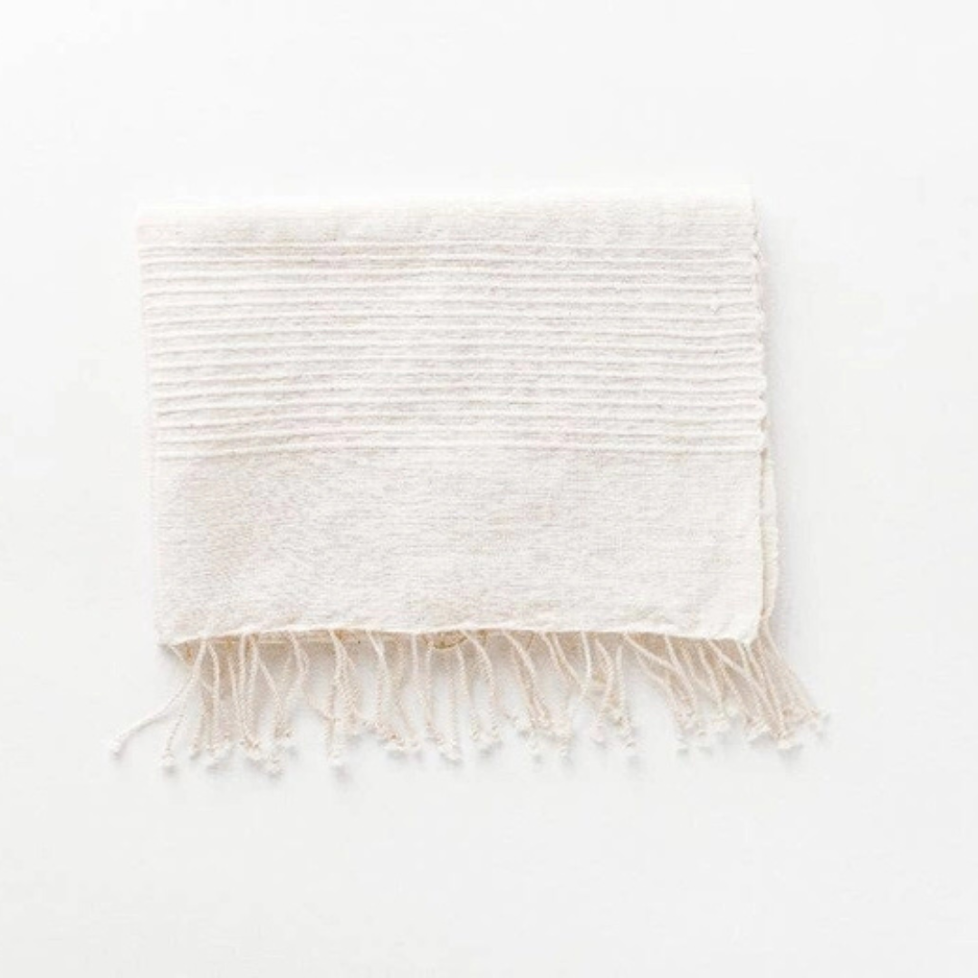 Riviera Striped Cotton Hand Towel | Natural