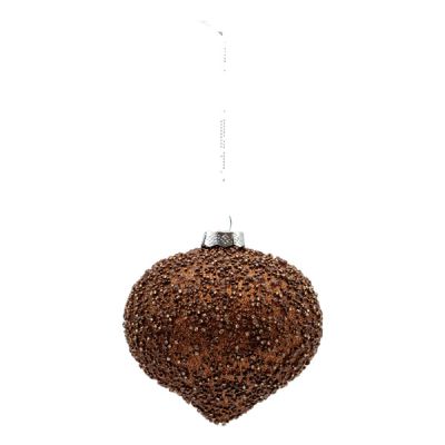 Brown Beaded Onion Ornament
