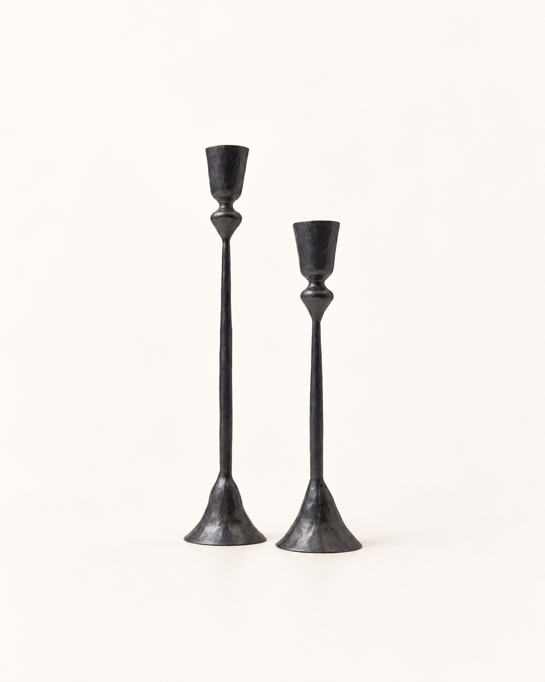 Gemma Candle Holders: Black | Set of 2