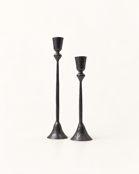 Gemma Candle Holders: Black | Set of 2