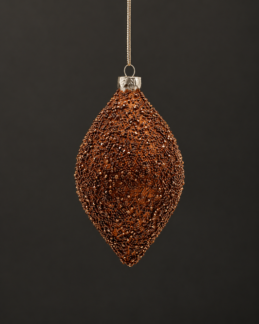 Brown Beaded Drop Ornament