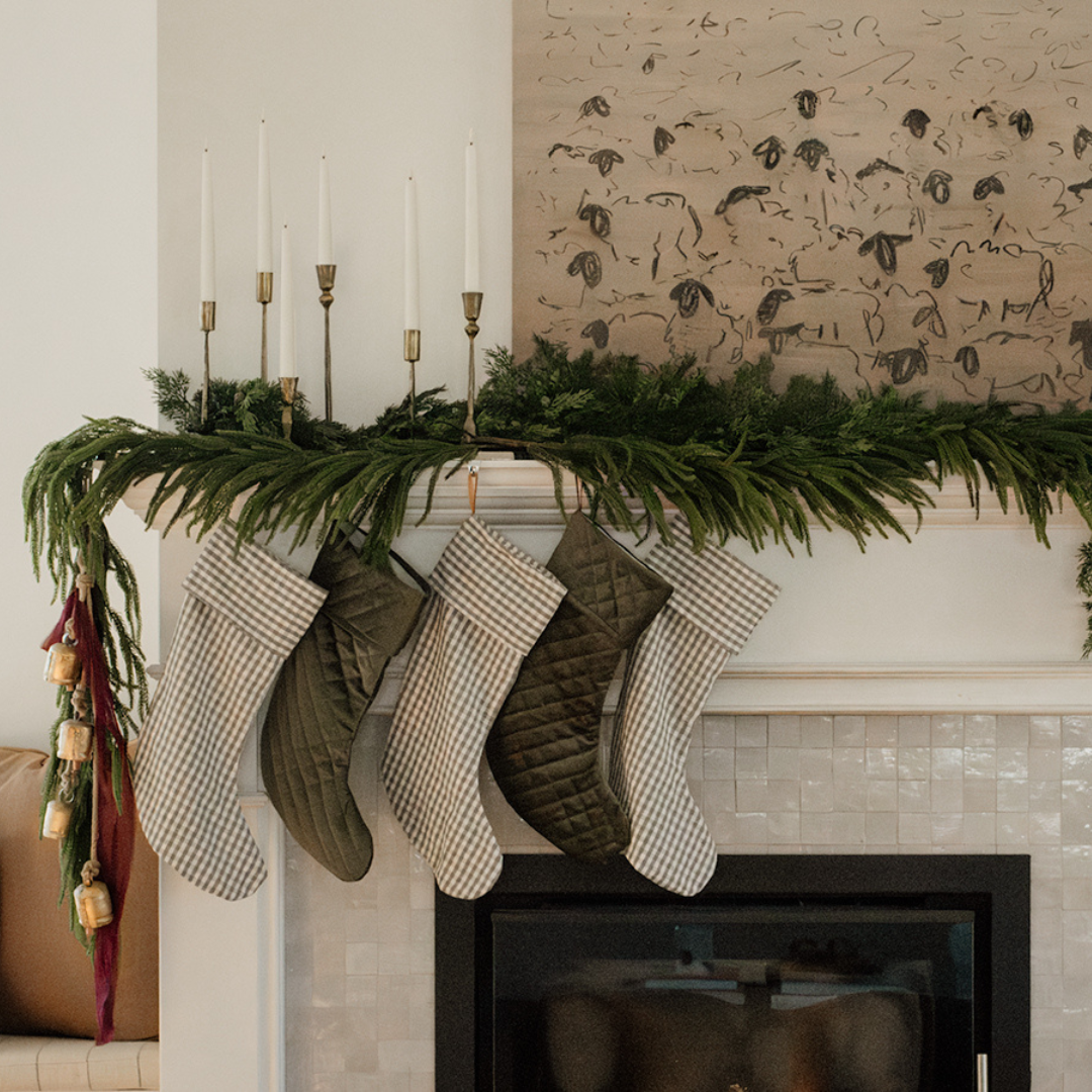 Charcoal Gingham Stocking