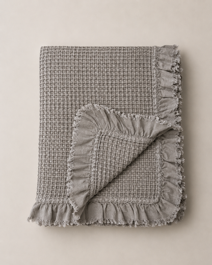 Waffle Throw Blanket | Stone Grey