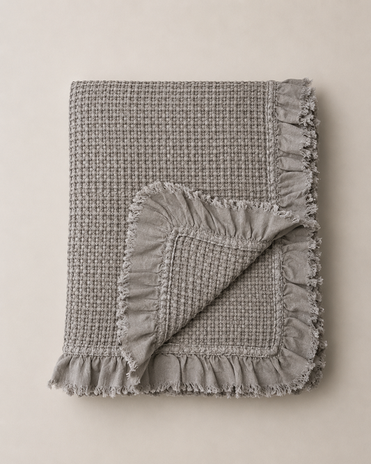 Waffle Throw Blanket | Stone Grey