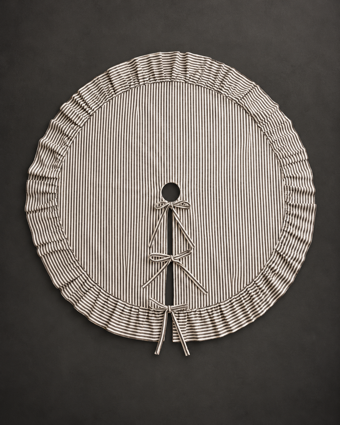 Brown Stripe Ruffle Tree Skirt