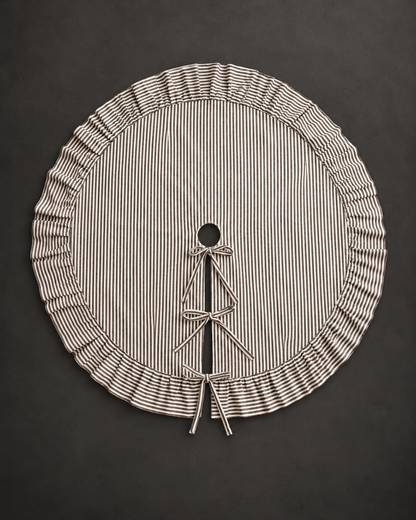 Brown Stripe Ruffle Tree Skirt