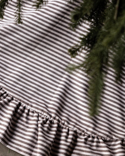 Brown Stripe Ruffle Tree Skirt