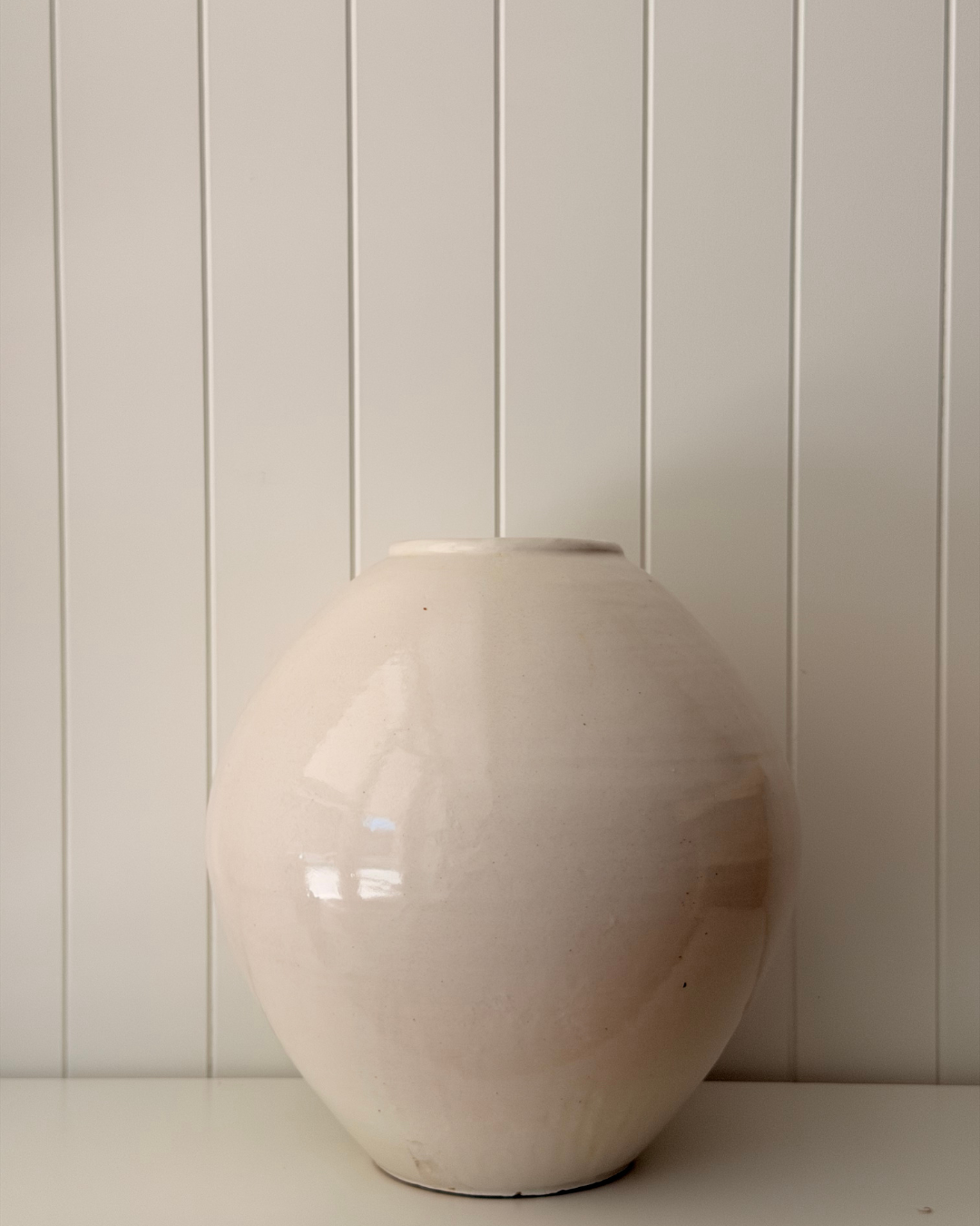 Vintage White Glazed Pot