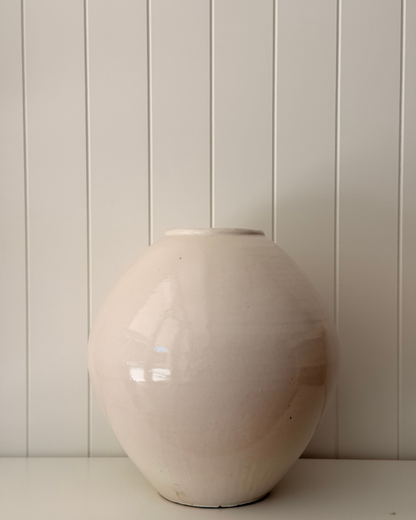 Vintage White Glazed Pot