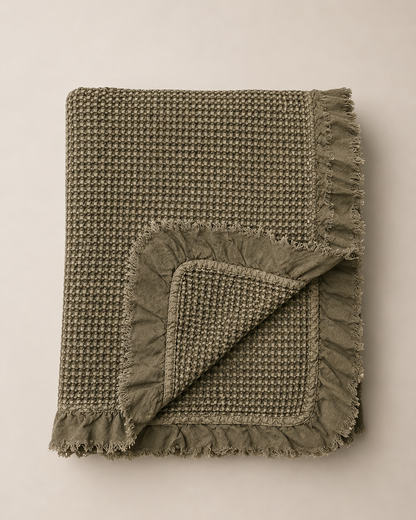 Waffle Throw Blanket | Khaki
