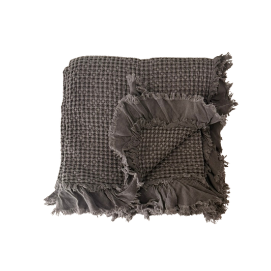 Waffle Throw Blanket | Charcoal