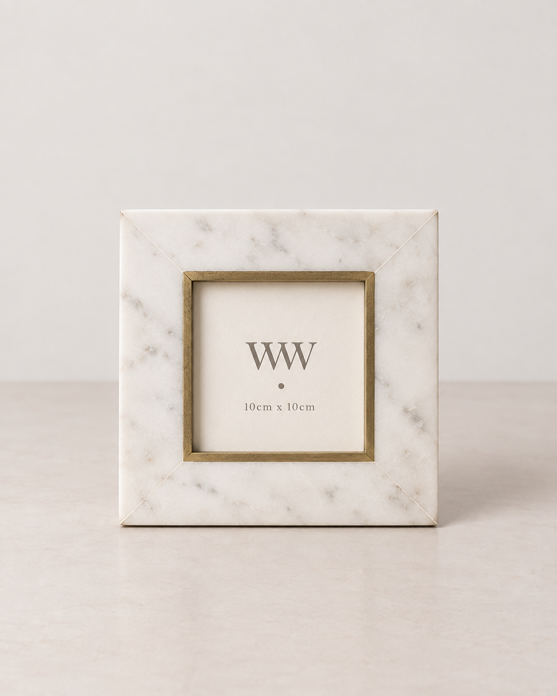 White Marble Square Frame | 6" x 6"