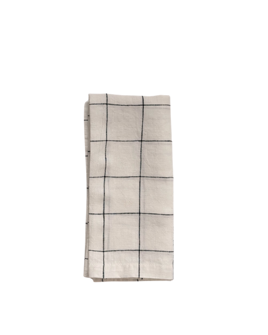 French Linen Tea Towel | Windowpane