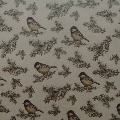 Songbird on Holly Wrapping Paper