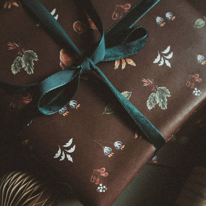 Chocolate Brown Festive Wrapping Paper