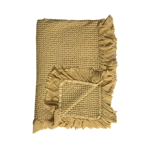 Organic Waffle Throw Blanket | Camel