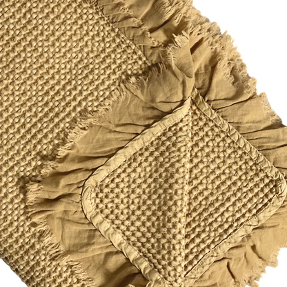 Organic Waffle Throw Blanket | Camel