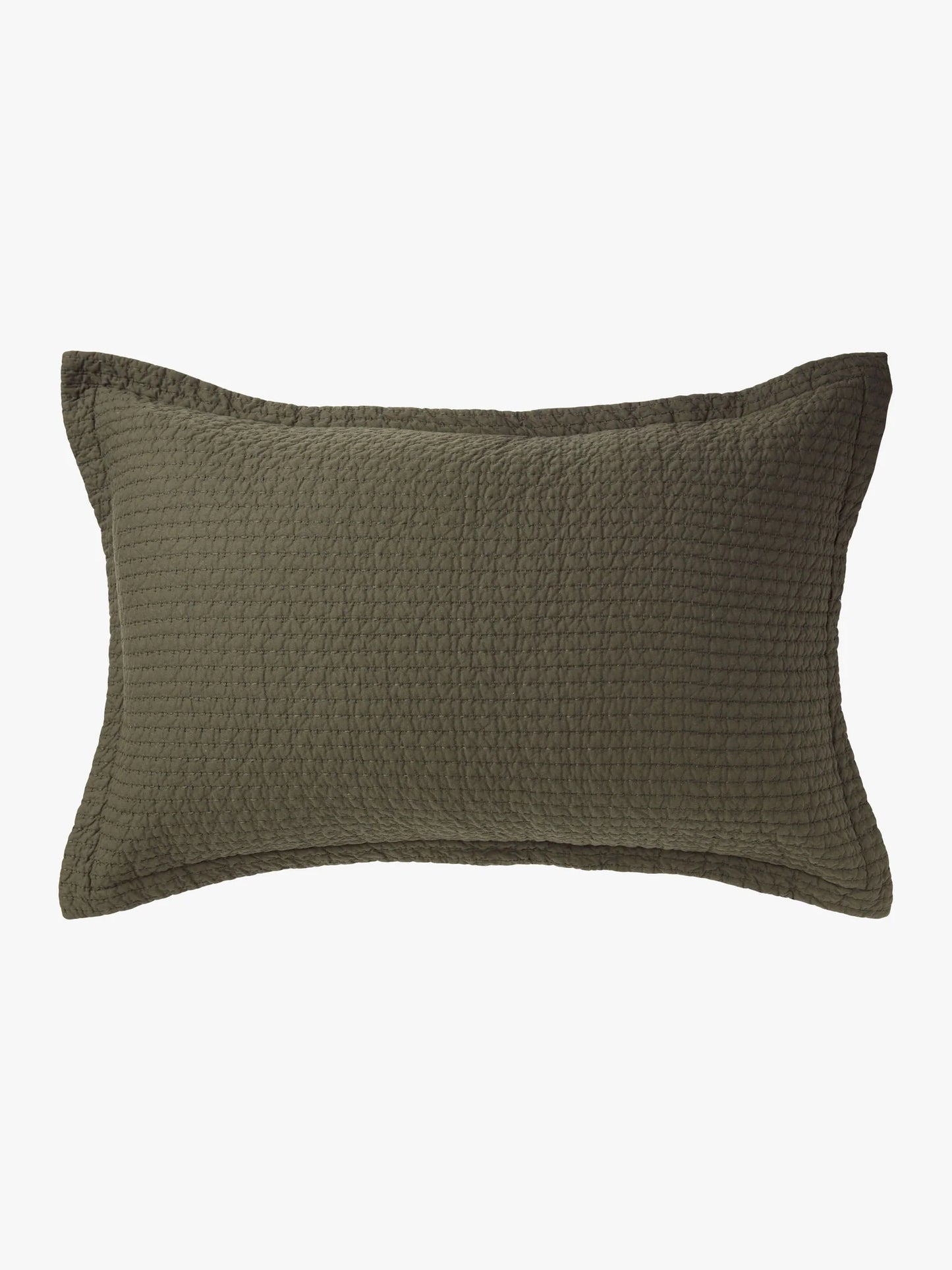 Aspen Quilted Standard Pillowcase | Olive