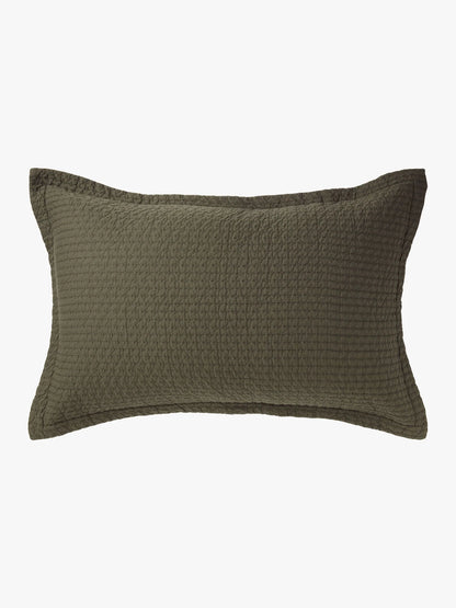Aspen Quilted Standard Pillowcase | Olive