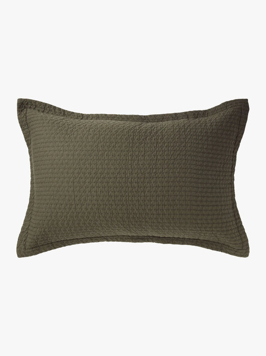 Aspen Quilted Standard Pillowcase | Olive