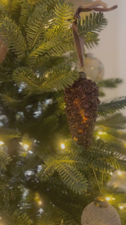 Pinecone Trio Glass Ornaments